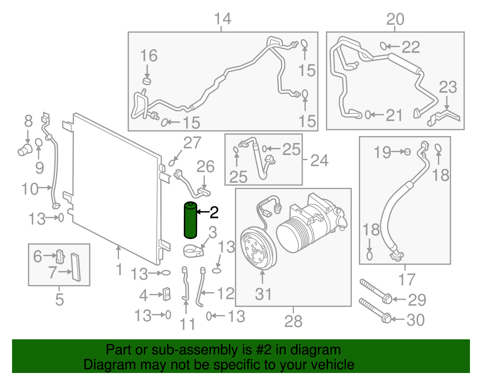 A/C Receiver Drier - Nissan (92130-1LA0A)