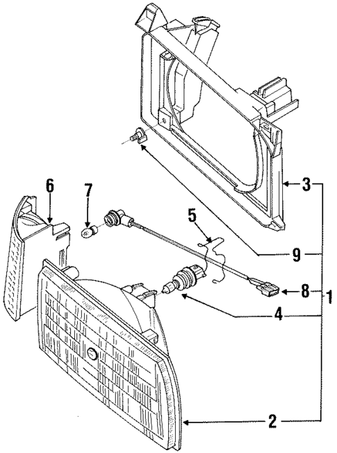 Headlamp Components for 1990 Volkswagen Passat #0
