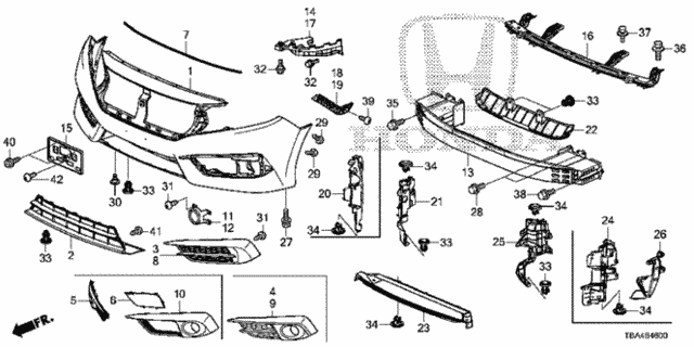 Front Bumper (1) for 2016 Honda Civic #0