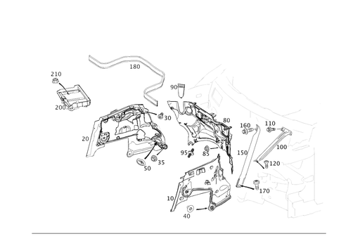 Engine Compartment Partition Wall, Wheel Well Detachable Parts for 2021 Mercedes-Benz GLC63 AMG S #0