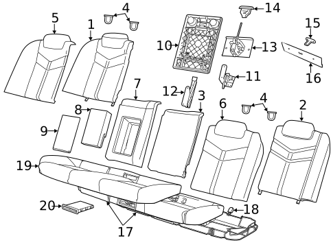 Rear Seat Components for 2016 Chevrolet SS #0
