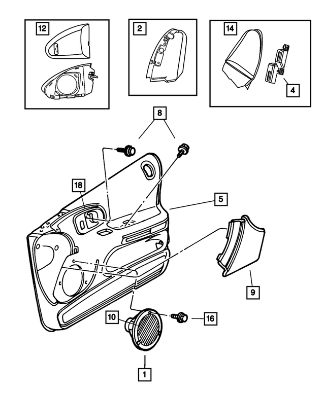 « 4760364AE –  : Porte Avant Haut-parleur pour Mopar Image »