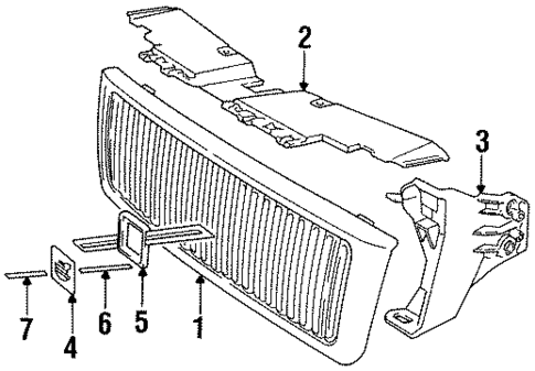 Grille & Components for 1997 Volvo V90 #0