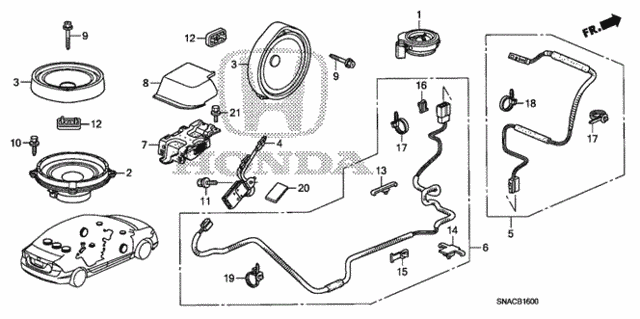 Antenna - Speaker (1) for 2010 Honda Civic #0