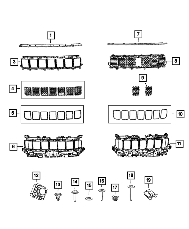 6WL40GXHAE - Exterior Ornamentation: Upper Grille for Mopar Image