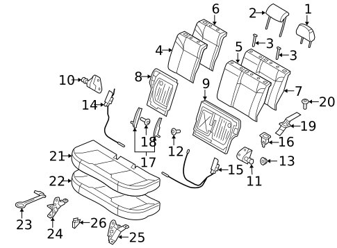 Rear Seat Components for 2008 Saturn Astra #0