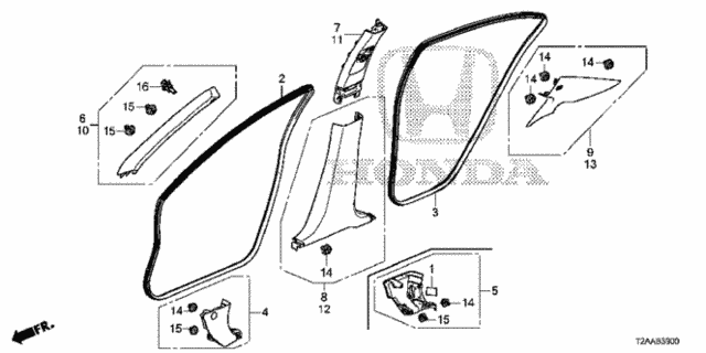Pillar Garnish for 2017 Honda Accord #0
