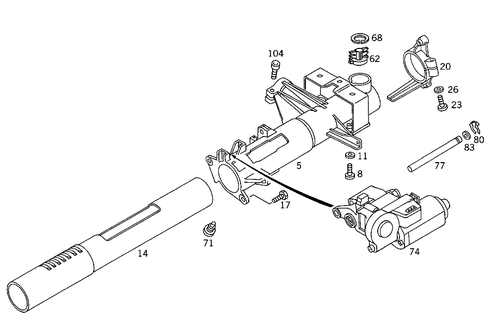 Steering Column Jacket Tube and Steering Shaft, Electrically Adjustable for 1988 Mercedes-Benz 260E #0