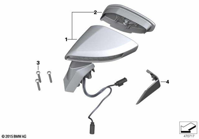 51168396598 - Body Equipment: Right Rear View Mirror - Sva for BMW-Motorrad Image image