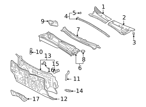 Cowl for 1999 Toyota Sienna #0