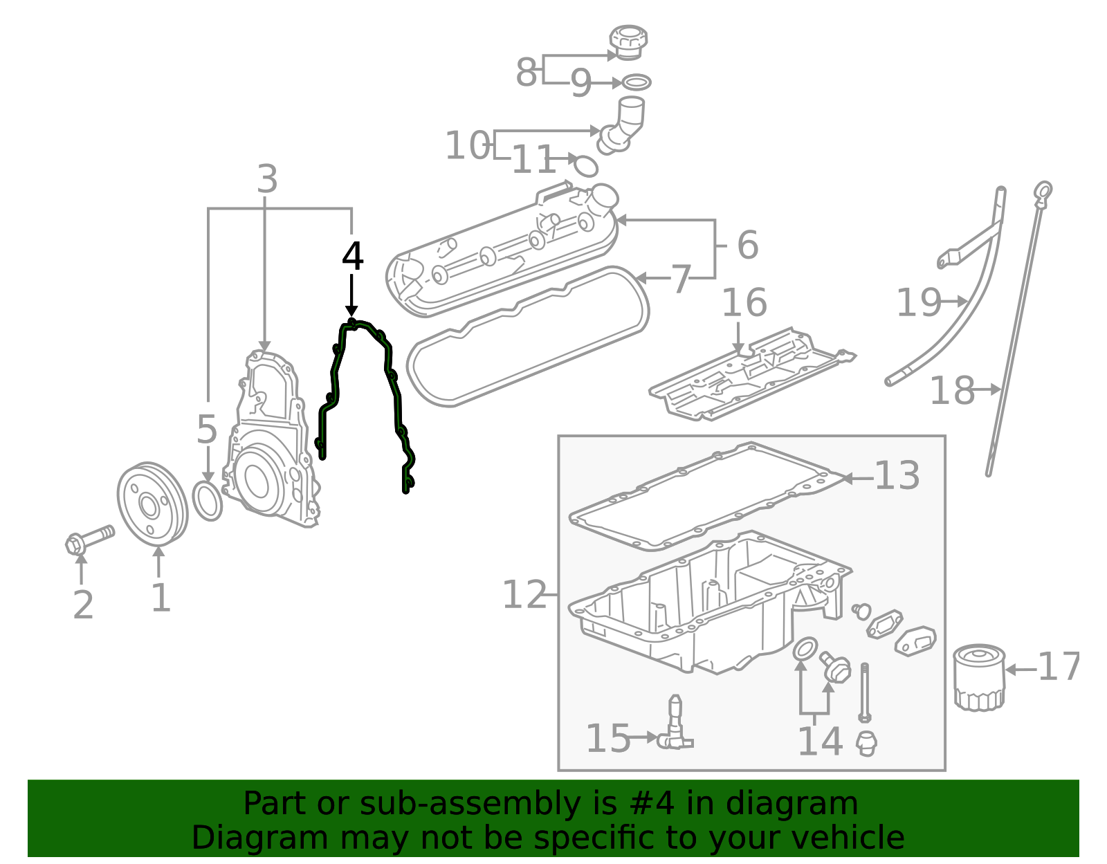 (Replaces 12633904) Timing Cover Gasket 12735382 GM | GMPartsDirect.com