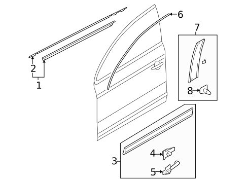 Exterior Trim - Front Door for 2009 Audi Q7 #0
