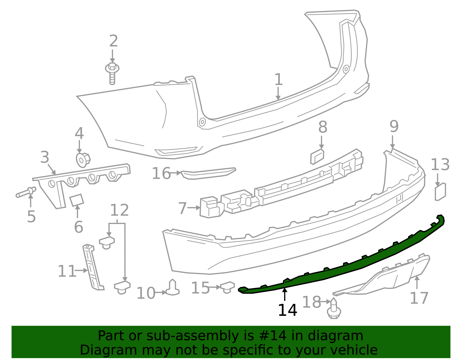 2022-2024 Chevrolet Equinox Rear Bumper Fascia Molding 84553324 | OEM ...