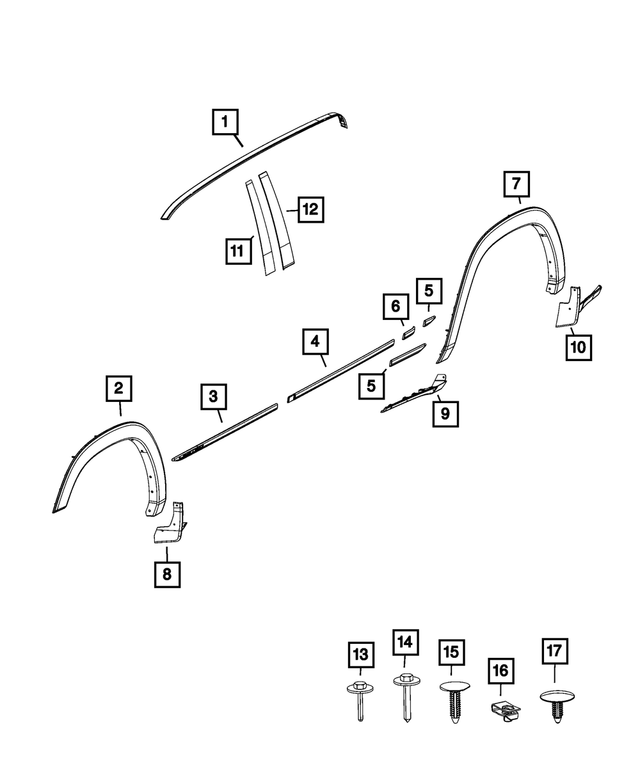68289844AC - Exterior Ornamentation: Roof Molding, Right for Mopar Image image