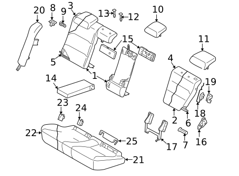 Rear Seat Components for 2009 Subaru Legacy #0