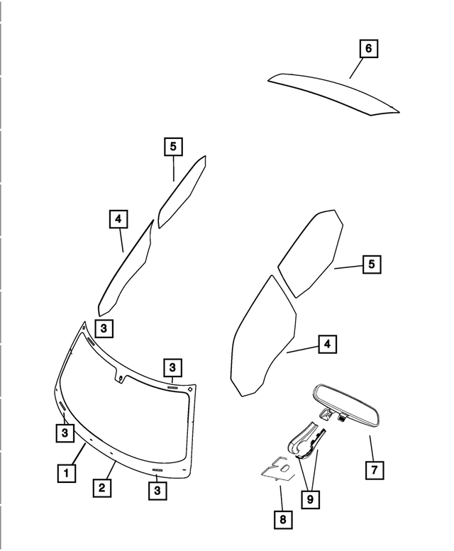 68102844AB - Glass: Windshield for Mopar Image