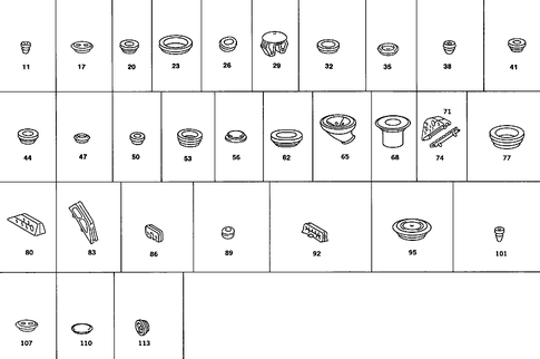 Expansion Plugs, Grommets for 1987 Mercedes-Benz 560SEC #0