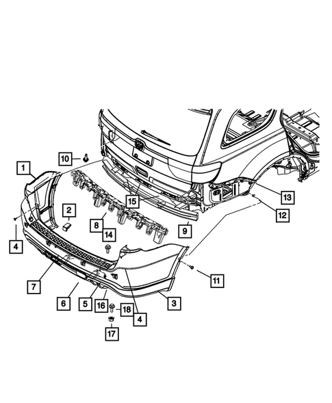 Rear Bumper and Fascia for 2012 Dodge Durango #0
