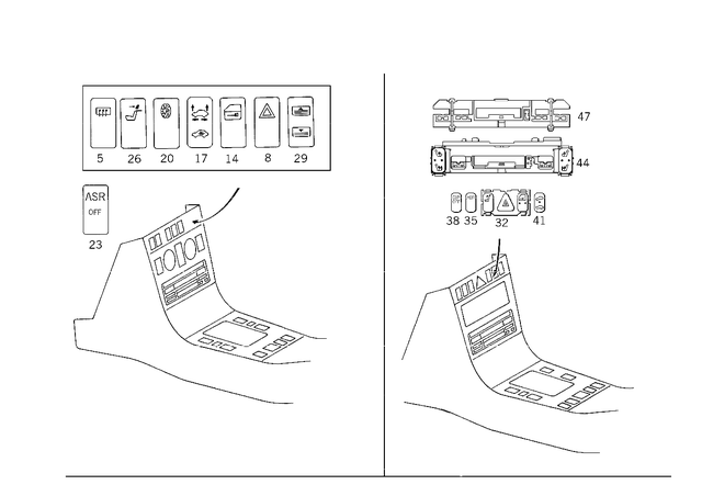 2108213451 - Electrical System: Switch for Mercedes-Benz: C230, C280, C43 AMG, CLK430, E420, E430 Image image