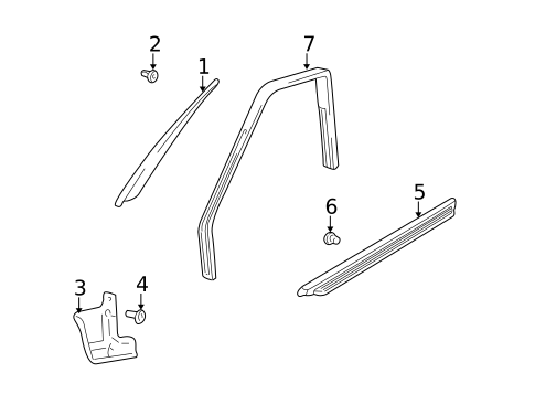 Interior Trim - Pillars for 1999 Chevrolet Tracker #1