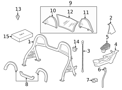 Roll Bar & Headrest Assembly for 2008 Porsche Boxster #0