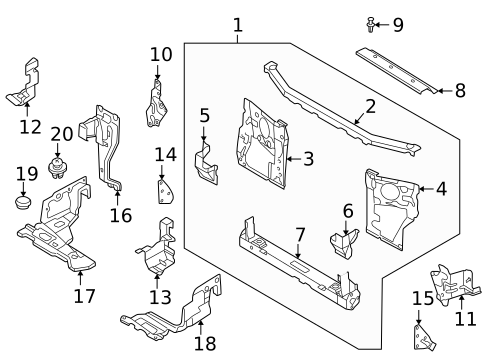 Radiator Support for 1999 Mazda 626 #0