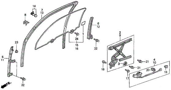 Front Door Window for 1995 Acura Legend #0