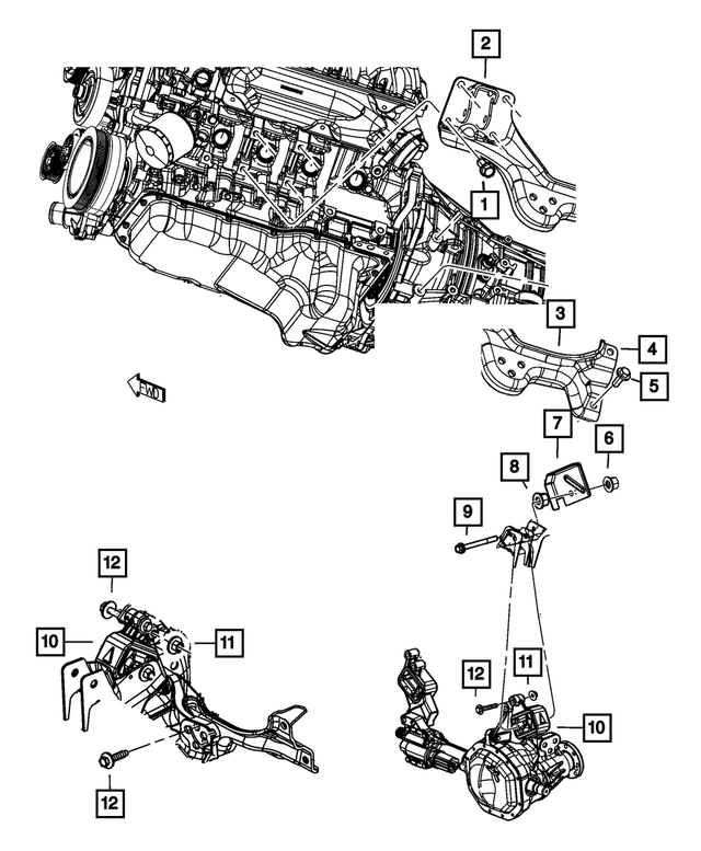 68083017AF - 5.7L HEMI Gas; Engine: Engine Mount Bracket, Left Side for Mopar Image