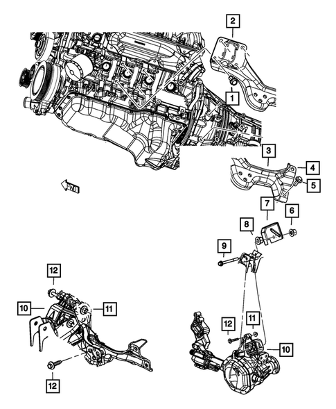 Engine Mounting for 2019 Ram 1500 Classic #1
