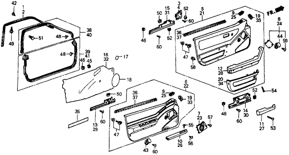 Front Door Lining for 1985 Honda Civic #0