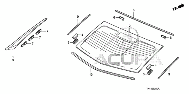 Rear Windshield for 2011 Acura TL #0