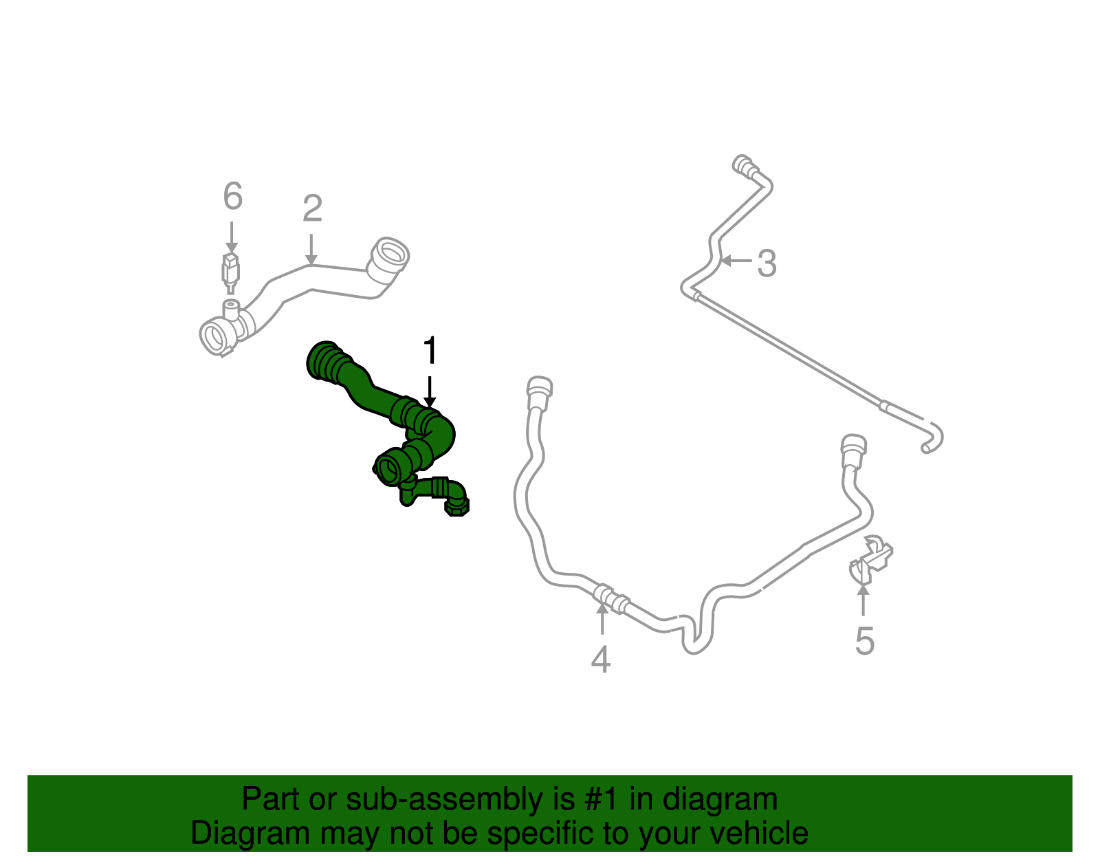 17127546064 - 2006-2010 BMW Upper Hose (17-12-7-546-064