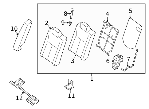 Rear Seat Components for 2023 Nissan Sentra #1