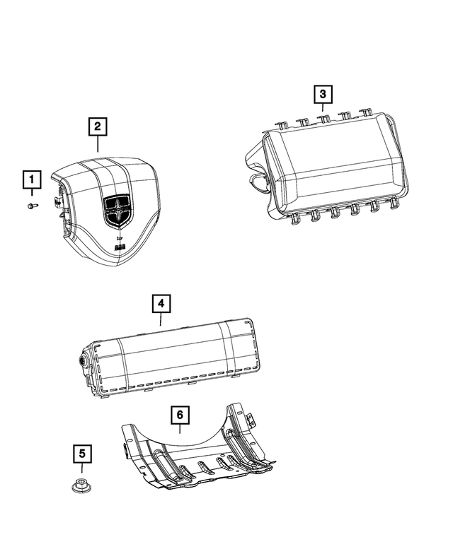 68359129AA - Restraints: Steering Column Opening Kneeblocker for Mopar Image
