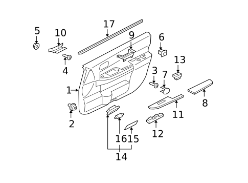 Interior Trim - Front Door for 2007 Mitsubishi Endeavor #0
