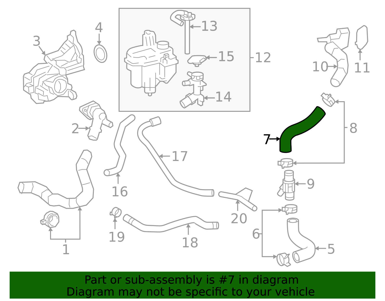 2022-2026 Toyota Corolla Cross Coolant Hose 16573-F2070 | OEM Parts Online
