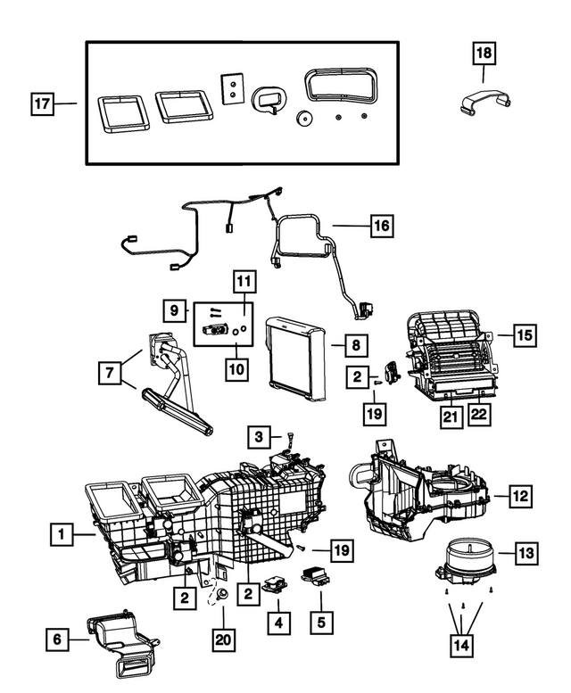 68197439AA - Air Conditioners and Heaters: A/c And Heater Wiring for Mopar Image image