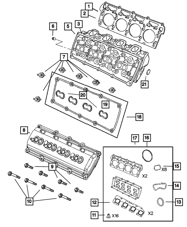 5143397AB - Engine 5.7L Eight Cylinder: Cylinder Head, Remanufactured for Mopar Image image