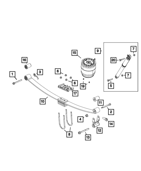 Rear Suspension and Cradle for 2017 Ram 3500 #1