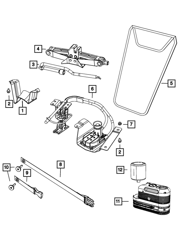 68100251AA - Wheels: Jack Tool Storage Strap for Mopar Image