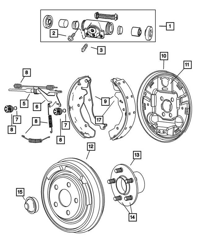 5114192AA - Parking Brake: Brake Shoe Hold Down Clip for Mopar Image