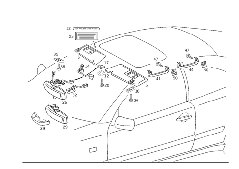 Sun Visor, Interior Mirror, Grab Handle for 1999 Mercedes-Benz CLK430 #1