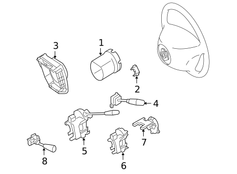 Shroud, Switches & Levers for 2005 Mercedes-Benz SLK 55 AMG&reg; #0