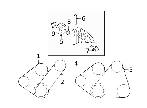 Belts & Pulleys for 2004 Kia Rio #0