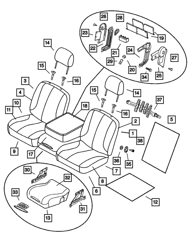 5183034AA - Interior Trim: Front Seat Frame for Mopar Image