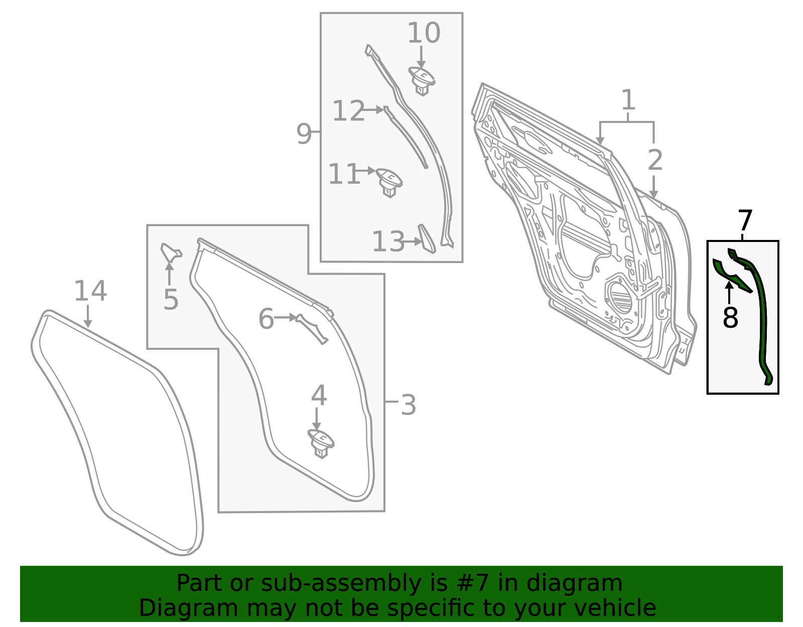 2019-2023 Mazda CX-9 Front Weather-Strip - Driver's Side (LH) TK48