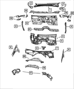 68361994AA - Body Sheet Metal Except Doors: Cowl Side Trim Panel, Left for Mopar Image