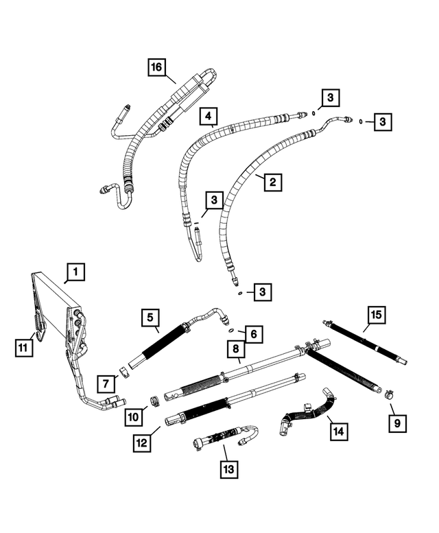 5154904AC - Steering: Power Steering Pressure Hose for Mopar Image image