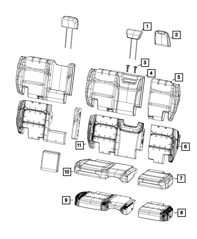6AA72TX7AE - Interior Trim: Rear Headrest for Mopar Image