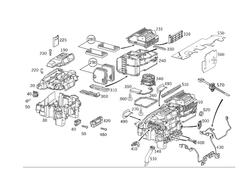Heater Case with Blower for 2002 Mercedes-Benz S 55 AMG&reg; #0